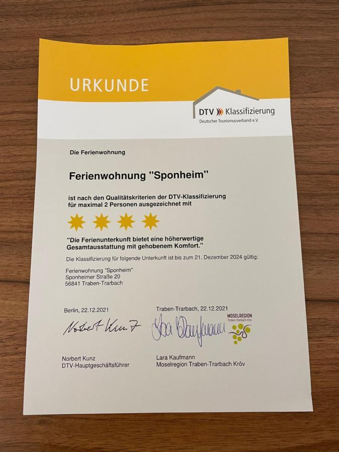 Ferienwohnung Sponheim Traben-Trarbach Exterior foto